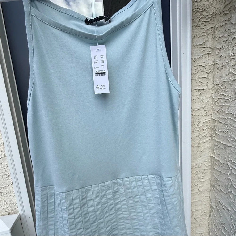 J. Crew light blue pin tuck mix dress